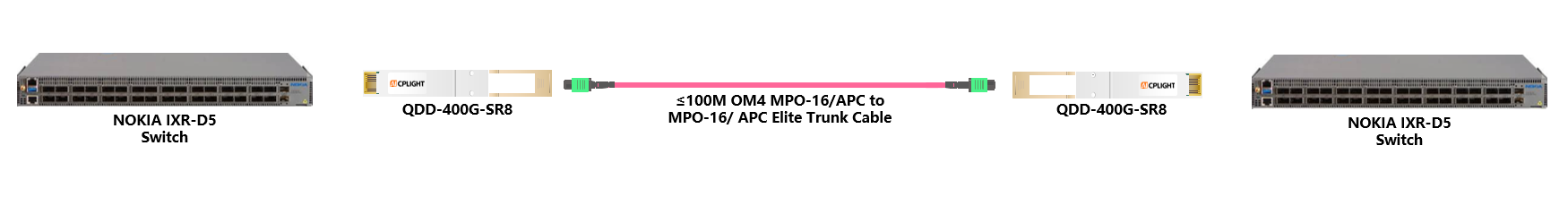 NOKIA Switch links：400G QSFP-DD to 400G QSFP-DD