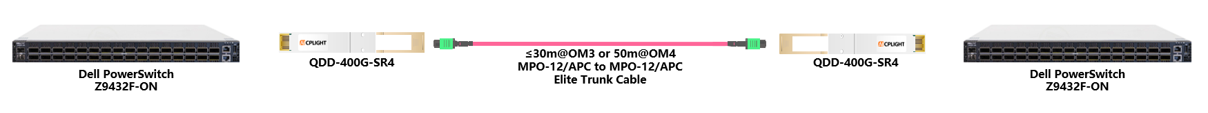 Dell Switch links：400G QSFP-DD to 400G QSFP-DD