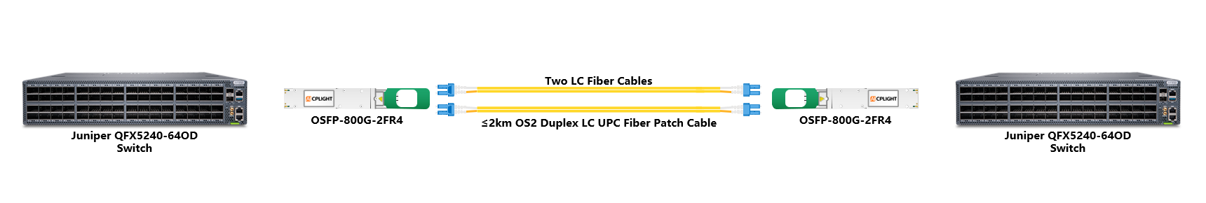 Juniper Switch links：800G OSFP to 800G OSFP