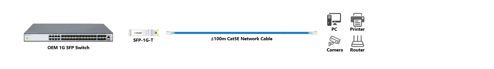 OEM Switch links：1G SFP to 1000M RJ45