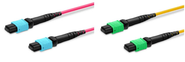 PC UPC blue and APC green fiber connector color identification comparison