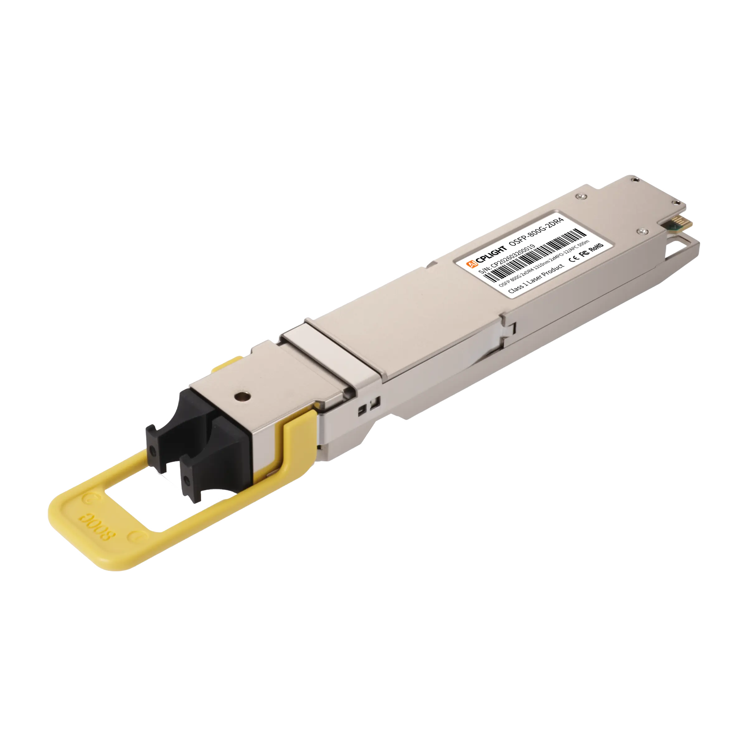 800G OSFP 2x DR4/DR8 500m 1310nm Dual MPO-12/APC, Finned Top