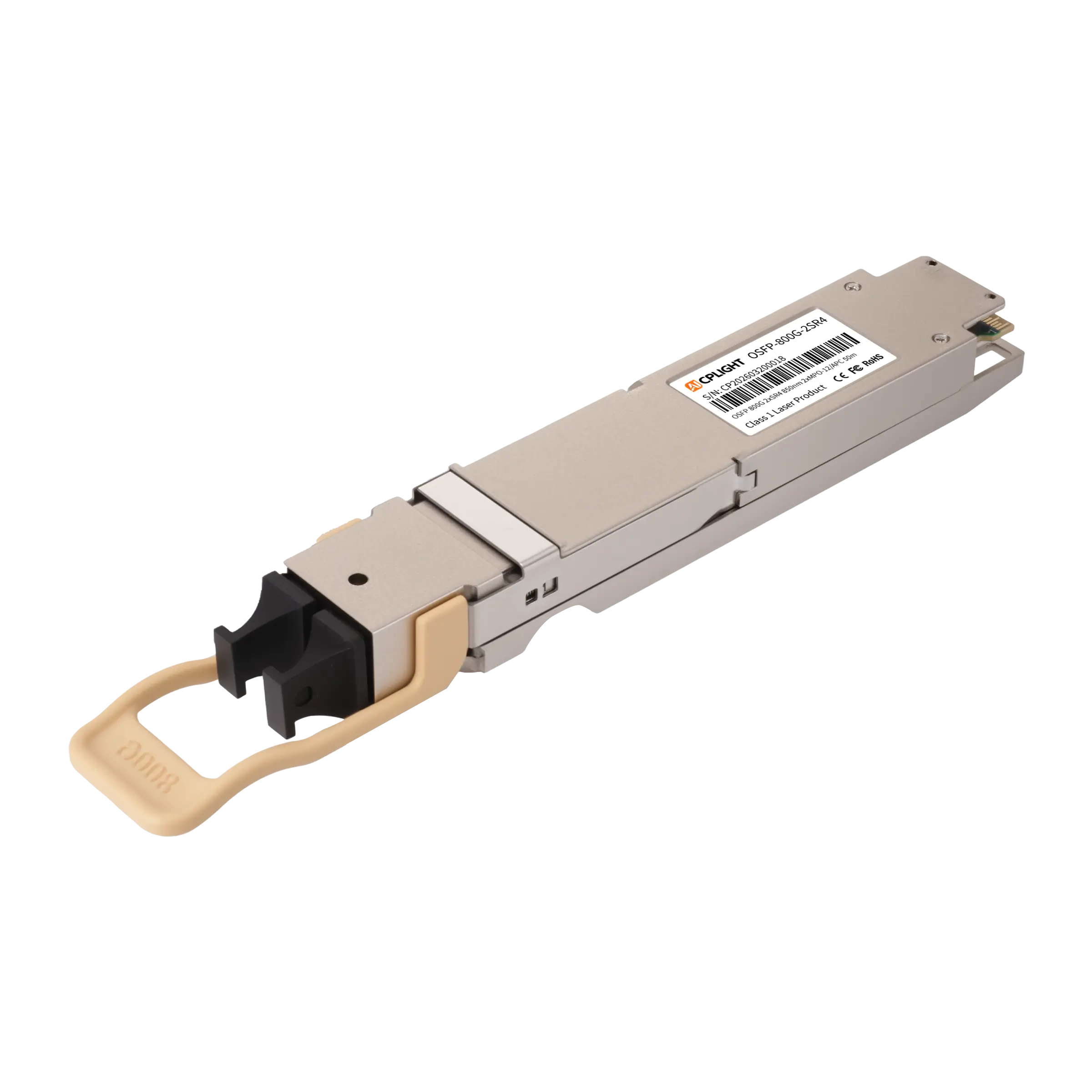 800G OSFP-800G-2x SR4/SR8 50m 850nm Dual MPO-12/APC, Finned Top