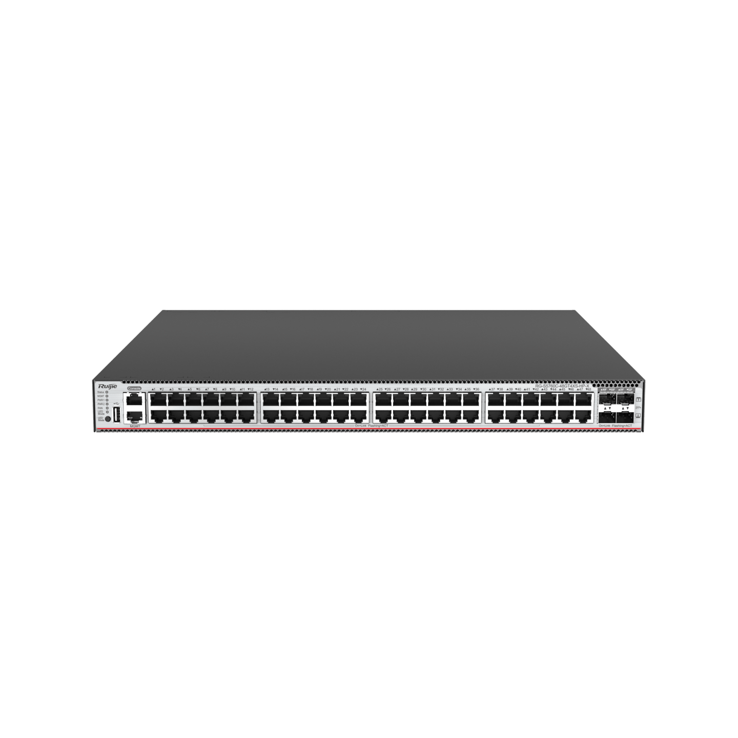 RG-S5760C-48GT4XS-HP-X 48-Port Layer 3 Enterprise-Class PoE Core or Aggregation Switch, 4-Port 10G Uplink