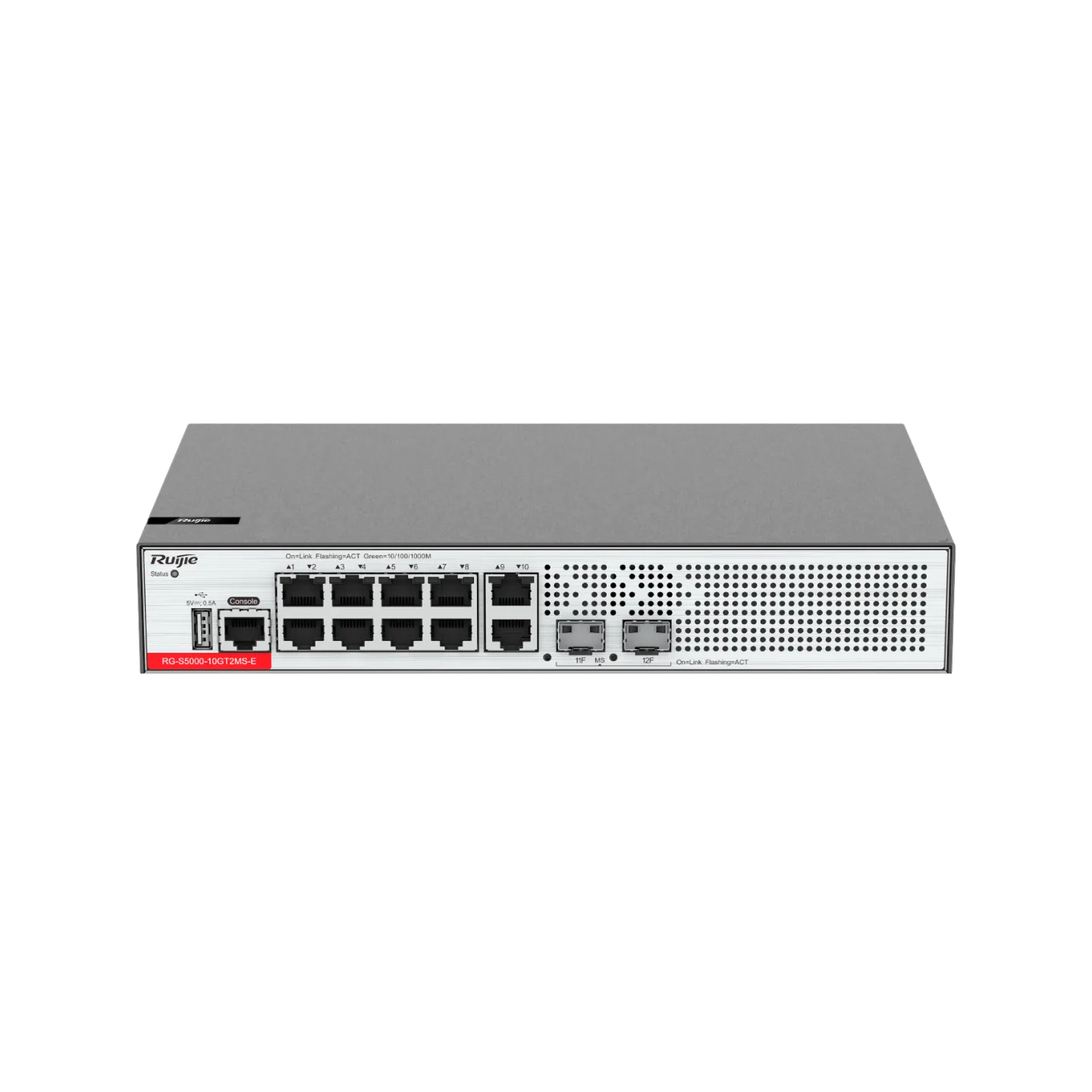 RG-S5000-10GT2MS-E, 10-Port Gigabit, Layer 2+, Managed Switch with Two 2.5GE Uplink SFP Ports