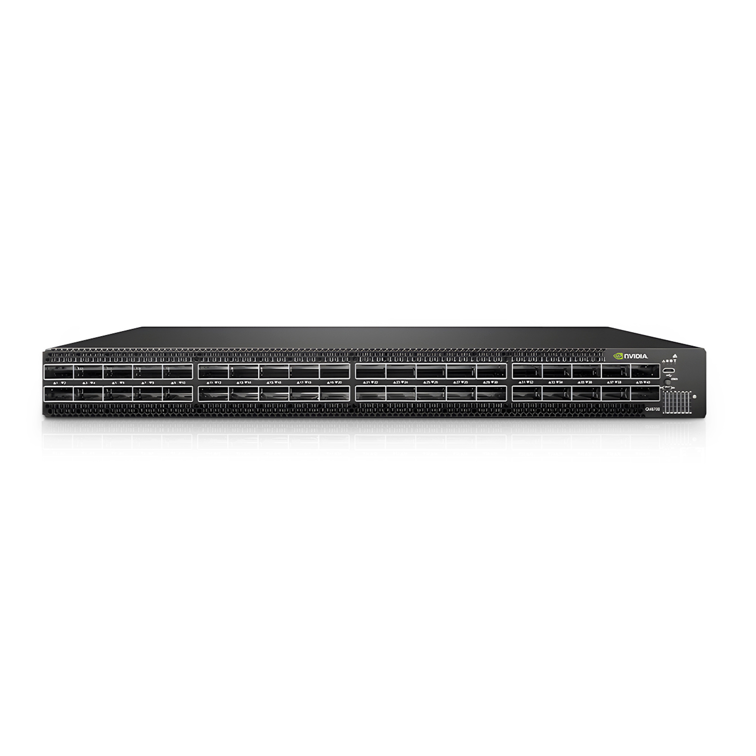 NVIDIA MQM8790-HS2F Mellanox Quantum™ HDR InfiniBand Switch, 40 QSFP56 Ports, 2 Power Supplies (AC), Unmanaged, Standard Depth, P2C Airflow, Rail Kit