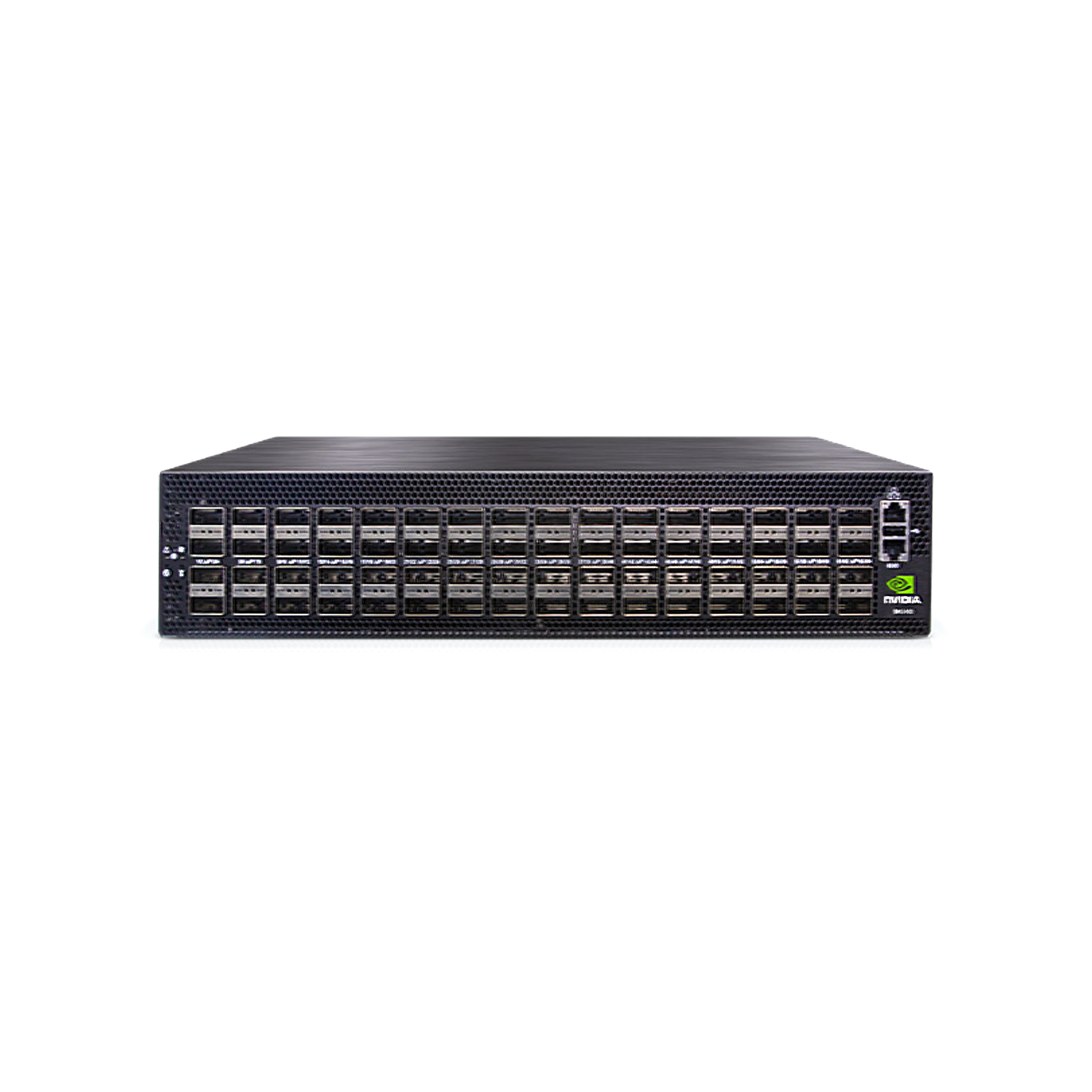 NVIDIA SN5400 Mellanox Spectrum-4 Based 400GbE 2U Open Ethernet Switch with Cumulus Linux Authentication, 64 QSFP56-DD Ports and 1 2xSFP28 Port, 2 Power Supplies (AC), x86 CPU, Secure-boot, Standard Depth, C2P Airflow, Tool-less Rail Kit