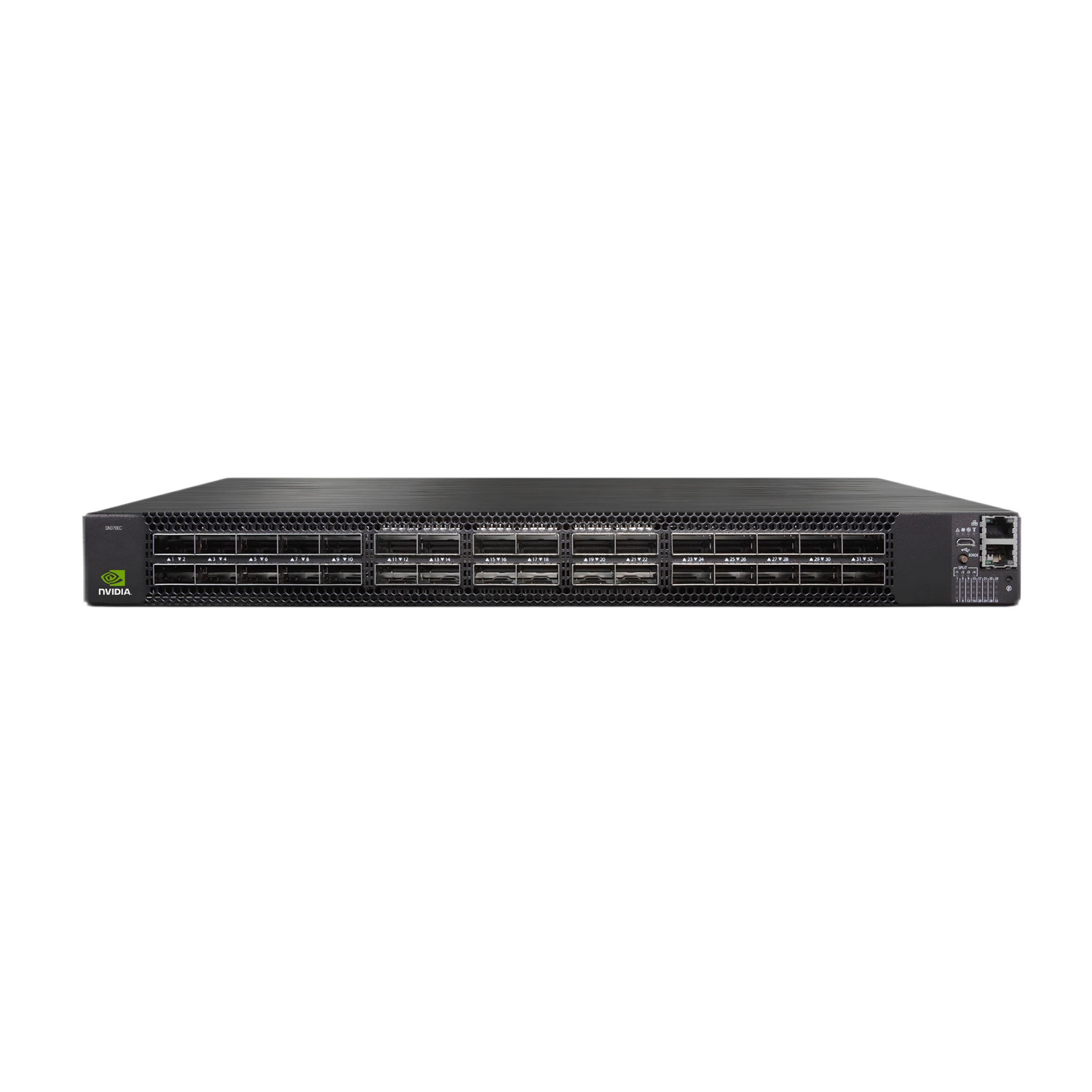 NVIDIA MSN3700-CS2F Mellanox Spectrum-2 Based 100GbE 1U Open Ethernet Switch with NVIDIA Mellanox Onyx, 32 QSFP28 Ports, 2 Power Supplies (AC), Standard Depth, P2C Airflow, Rail Kit