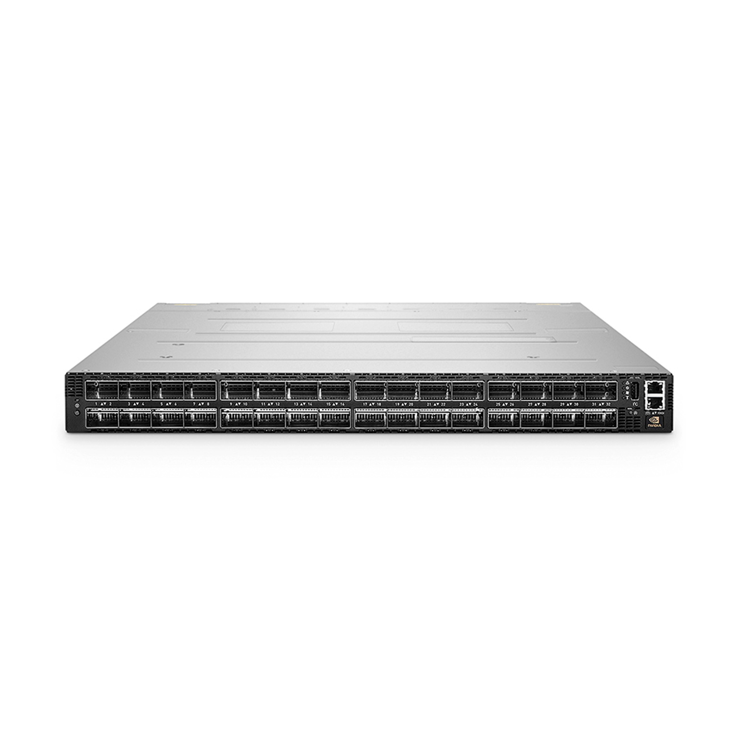 NVIDIA MQM9700-NS2F Mellanox Quantum™-2 NDR InfiniBand Switch, 64-Ports NDR, 32 OSFP Ports, Managed, Power-to-connector (P2C) Airflow (forward)