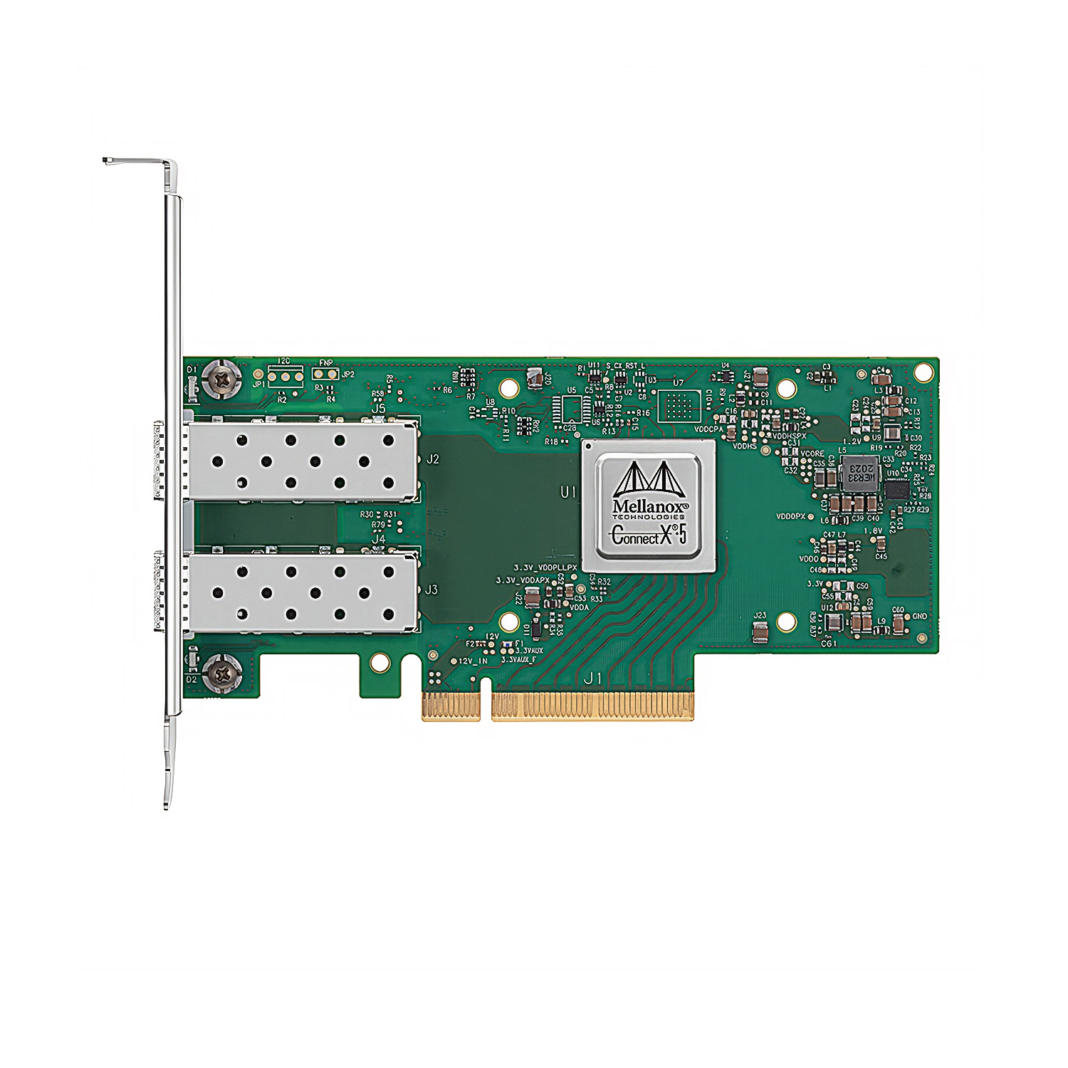 NVIDIA MCX512A-ACAT Mellanox ConnectX®-5 EN Network Interface Card, 25GbE Dual-port SFP28, PCIe Gen 3.0 x8, Tall Bracket