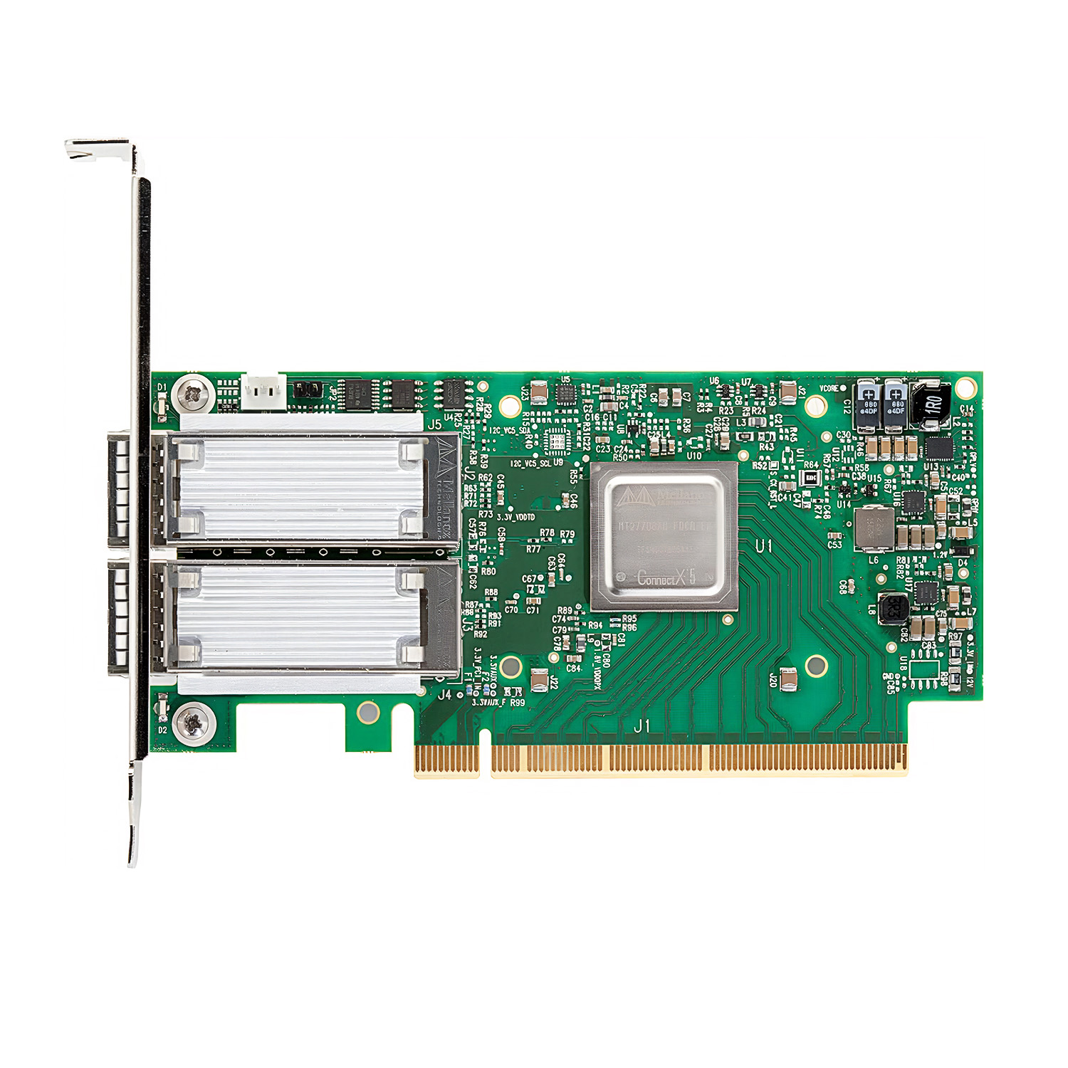NVIDIA MCX556A-ECAT Mellanox ConnectX®-5 VPI Adapter Card, EDR IB (100Gb/s) and 100GbE, Dual-port QSFP28, PCIe 3.0 x16, Tall Bracket
