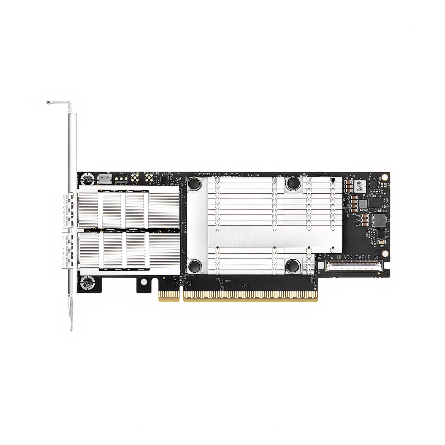 NVIDIA MCX755106AS-HEAT Mellanox ConnectX®-7 VPI Adapter Card 200GbE/NDR200, Dual-port QSFP112, PCIe 5.0 x16, with x16 PCIe Extension Option, Secure Boot, Tall & Short Bracket