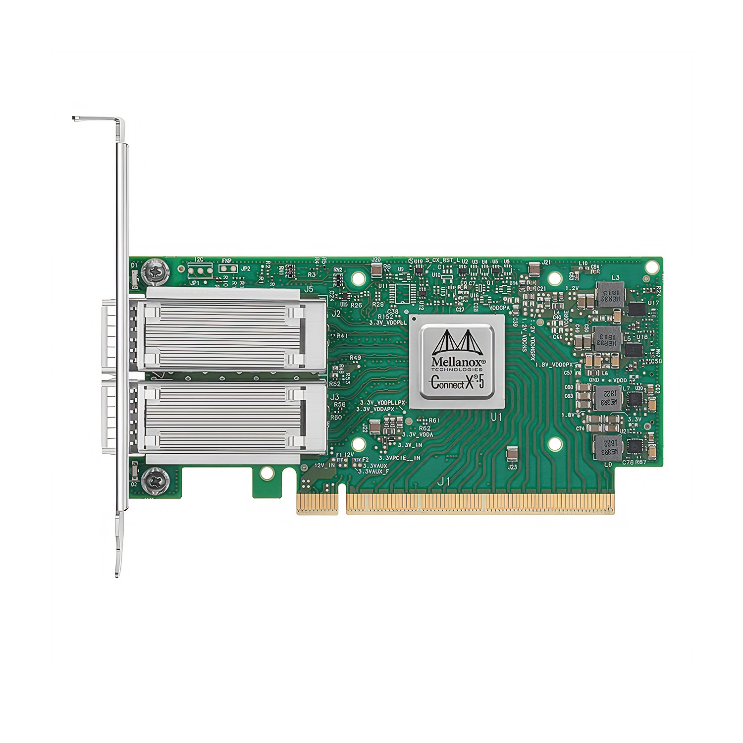 NVIDIA MCX516A-CCAT Mellanox ConnectX®-5 EN Network Interface Card, 100GbE Dual-port QSFP28, PCIe Gen 3.0 x16, Tall Bracket